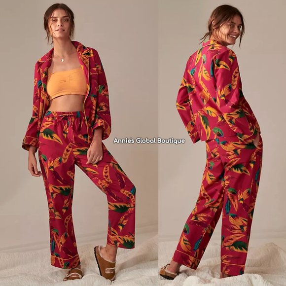 Anthropologie Other - RARE NWT ANTHROPOLOGIE Farm Rio Feather Pajama Set